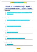 Advanced Pathophysiology Chapter 1 Questions and Correct Verified Answers