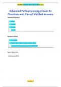 Advanced Pathophysiology Exam &num;2 Questions and Correct Verified Answers