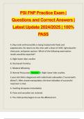 PSI FNP Practice Exam &vert; Questions and Correct Answers &vert; Latest Update 2024&sol;2025 &vert; 100&percnt; PASS