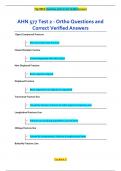 AHN 577 &ndash; Test 2 Ortho Questions and Correct Verified Answers &lpar;Complete Exam Material&rpar;