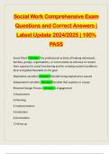 Social Work Comprehensive Exam Questions and Correct Answers &vert; Latest Update 2024&sol;2025 &vert; 100&percnt; PASS