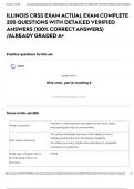 ILLINOIS CRSS EXAM ACTUAL EXAM COMPLETE 200 QUESTIONS WITH DETAILED VERIFIED ANSWERS &lpar;100&percnt; CORRECT ANSWERS&rpar; &sol;ALREADY GRADED A&plus;