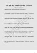 MSF Basic Rider Course Test Questions With Correct  Answers Graded A&plus;