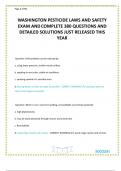 WASHINGTON PESTICIDE LAWS AND SAFETY EXAM AND COMPLETE 380 QUESTIONS AND DETAILED SOLUTIONS JUST RELEASED THIS YEAR 