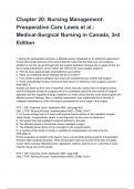 Chapter 20&colon; Nursing Management&colon; Preoperative Care Lewis et al&period;&colon; Medical-Surgical Nursing in Canada&comma; 3rd Edition QUESTIONS AND CORRECT DETAILED ANSWERS WITH RATIONALES 2025&sol;2026 &lpar;VERIFIED ANSWERS&rpar; &vert;ALREADY GRADED A&plus;