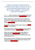 VIRGINIA HOME IMPROVEMENT CONTRACTING &lpar;HIC&rpar; LATEST ACTUAL EXAM 2024-2025 QUESTIONS AND DETAILED CORRECT ANSWERS &vert; ALREADY GRADED A&plus;