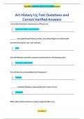 Art History U5 Test Questions and  Correct Verified Answers