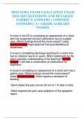MED SURG EXAM 3 &lpar;GI&rpar; LATEST EXAM 2025 QUESTIONS AND DETAILED CORRECT ANSWERS &lpar; VERIFIED ANSWERS&rpar; &vert; A&plus; GRADE ALREADY PASSED