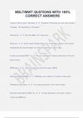MSLT&sol;MWT QUSTIONS WITH 100&percnt;  CORRECT ANSWERS