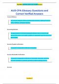 AUD CPA Glossary Questions and  Correct Verified Answers
