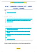 AUD CPA Exam Questions and Correct  Verified Answers