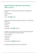 Special relativity Questions and Answers 100&percnt; Correct 