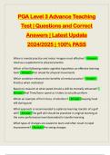 PGA Level 3 Advance Teaching Test &vert; Questions and Correct Answers &vert; Latest Update 2024&sol;2025 &vert; 100&percnt; PASS