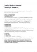 Lewis&colon; Medical-Surgical Nursing~Chapter 17  QUESTIONS AND CORRECT DETAILED ANSWERS WITH RATIONALES 2025&sol;2026 &lpar;VERIFIED ANSWERS&rpar; &vert;ALREADY GRADED A&plus;