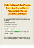 Fortis-PN-Maternity Hesi Practice Exam &vert; Questions and Correct Answers &vert; Latest Update 2024&sol;2025 &vert; 100&percnt; PASS