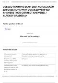 CUSECO TRAINING EXAM 2024 ACTUAL EXAM 220 QUESTIONS WITH DETAILED VERIFIED ANSWERS &lpar;100&percnt; CORRECT ANSWERS&rpar; &sol; ALREADY GRADED A&plus;