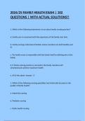 2024&sol;25 FAMILY HEALTH EXAM &vert; 102 QUESTIONS &vert; WITH ACTUAL SOLUTIONS&excl;&excl;