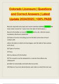 Colorado Licensure &vert; Questions and Correct Answers &vert; Latest Update 2024&sol;2025 &vert; 100&percnt; PASS