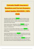 COLORADO HEALTH INSURANCE BUNDLED EXAMS&colon;&colon;&colon;&colon; QUESTIONS AND CORRECT ANSWERS &vert; LATEST UPDATE 2024&sol;2025