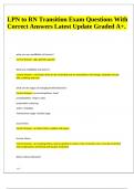 LPN to RN Transition Exam Questions With Correct Answers Latest Update Graded A&plus;&period;