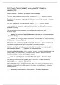 PSYCHOLOGY EXAM 3 &lpar;ASU&rpar; QUESTIONS & ANSWERS