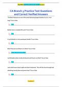 CA Branch 3 Practice Test Questions  and Correct Verified Answers