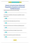 Branch 3 Practice Exam Rules and  Regulations Questions and Correct  Verified Answers