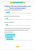 Building code Class Final Questions and  Correct Verified Answers