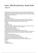 Lewis - Med-Surg Nursing - Study Guide - Ch&period; 11 QUESTIONS AND CORRECT DETAILED ANSWERS WITH RATIONALES 2025&sol;2026 &lpar;VERIFIED ANSWERS&rpar; &vert;ALREADY GRADED A&plus;