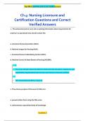 Ch 4&colon; Nursing Licensure and  Certification Questions and Correct  Verified Answer