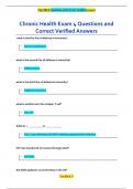 Chronic Health Exam 4 Questions and  Correct Verified Answers