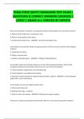 TEXAS FOOD SAFETY MANAGERS TEST EXAM &vert;  QUESTIONS & CORRECT ANSWERS &lpar;VERIFIED&rpar; &vert;  LATEST &vert; GRADE A&plus;&vert; VERIFIED BY EXPERTS