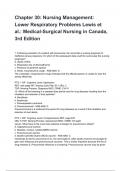 Chapter 30&colon; Nursing Management&colon; Lower Respiratory Problems Lewis et al&period;&colon; Medical-Surgical Nursing in Canada&comma; 3rd Edition &lpar;2026 &sol; 2027&rpar; Questions and Verified Answers