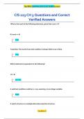 CIS 223 CH 3 Questions and Correct  Verified Answers