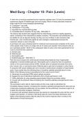 Med-Surg - Chapter 10&colon; Pain &lpar;Lewis&rpar; QUESTIONS AND CORRECT DETAILED ANSWERS WITH RATIONALES 2025&sol;2026 &lpar;VERIFIED ANSWERS&rpar; &vert;ALREADY GRADED A&plus;