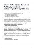 Chapter 20&colon; Assessment of Visual and Auditory Systems Lewis&colon; Medical-Surgical Nursing&comma; 10th Edition Questions and Answers with Explanations &lpar;2026&sol;2027&rpar;