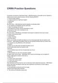 CRRN Practice  QUESTIONS AND CORRECT DETAILED ANSWERS WITH RATIONALES 2025&sol;2026 &lpar;VERIFIED ANSWERS&rpar; &vert;ALREADY GRADED A&plus;