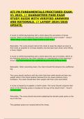 ATI PN FUNDAMENTALS PROCTORED EXAMV1 2023&period; &sol;&sol; GUARANTEED PASS EXAM  STUDY GUIDE WITH VERIFIED ANSWERS AND RATIONALE&period; &sol;&sol; LATEST 2024&sol;2025  UPDATE&period;