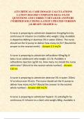 ATI CRITICAL CARE DOSAGE CALCULATIONS LATEST 2024-2025 COMPLETE REAL EXAM QUESTIONS AND CORRECT DETAILED ANSWERS &lpar;VERIFIED SOLUTIONS&rpar; LATEST UPDATED VERSION &vert;ALREADY GRADED A&plus;