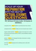 PSY 120 Exam &num;3 Study Guide&sol; 210 Quizzes & Definitions&period;  