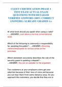 CLEET CERTIFICATION PHASE 1  TEST EXAM ACTUAL EXAM  QUESTIONS WITH DETAILED  VERIFIED ANSWERS &lpar;100&percnt; CORRECT  ANSWERS&rpar; &sol;ALREADY GRADED A&plus;