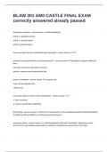 BLAW 301 AMII CASTLE FINAL EXAM correctly answered already passed