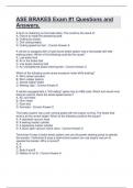 ASE BRAKES Exam &num;1 Questions and Answers&period;