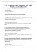 PTA Licensure Exam Questions with 100&percnt; Verified Correct Answers