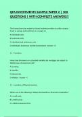 QFA INVESTMENTS SAMPLE PAPER 2 &vert; 100 QUESTIONS &vert; WITH COMPLETE ANSWERS&excl;&excl;