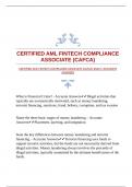 CERTIFIED AML FINTECH COMPLIANCE ASSOCIATE &lpar;CAFCA&rpar; EXAM &vert;ACCURATE ANSWERS