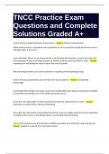 TNCC Practice Exam Questions and Complete Solutions Graded A&plus;