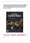  Test Bank For Multinational Business Finance 16th Edition Author&colon;David Eiteman&comma; Arthur Stonehill&comma; Michael Moffett 100&percnt; Complete Original With Verified  Questions And Answers A&plus; Grade