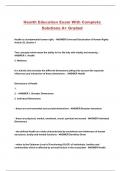 Health Education Exam With Complete Solutions A&plus; Graded