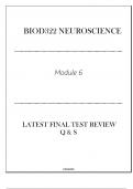 BIOD322 Neuroscience &lpar;Module 6&rpar; Latest Final Test Review Q & S 2024&period;